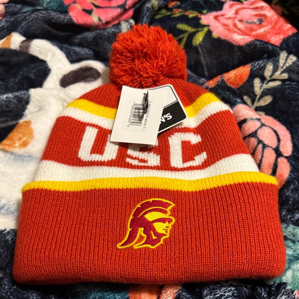 USC Knit Beanie with Pom